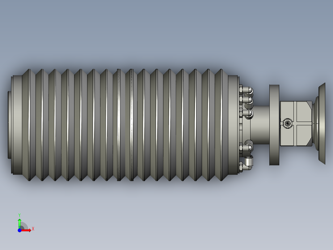 万向柔性机器人气动打磨头前视图