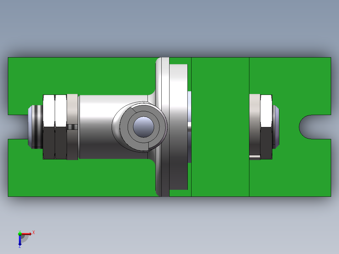 注油器油阀座加工工艺及铣135°的缺口夹具设计【含三维SolidWorks】俯视图