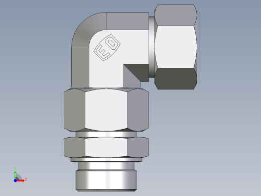 卡套式工业通用硬管接头EO_Assembled_adjustable_standpipe_elbow_EVW30SR71前视缩略图