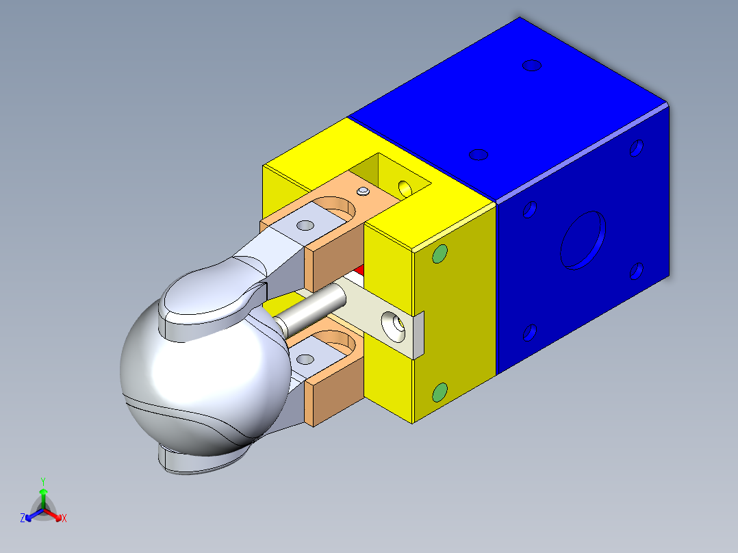 球类夹持器设计模型正等轴测图