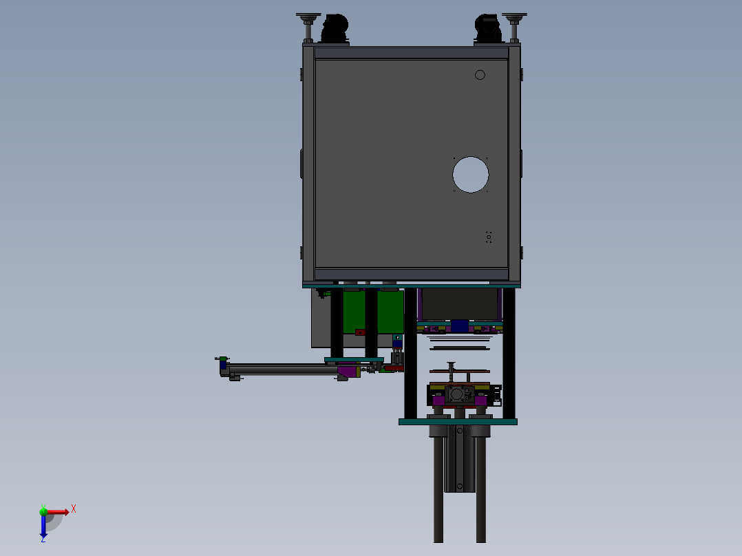 贴纸机设计模型俯视图