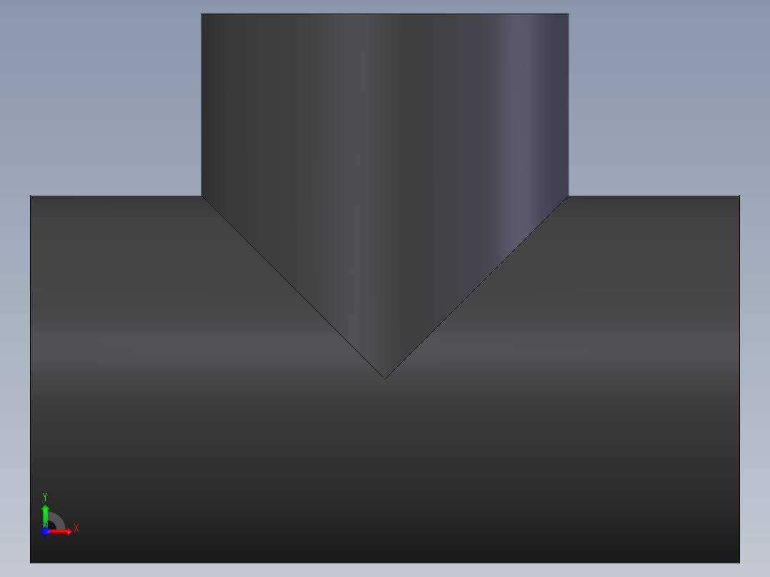 PVC公制管件-Tee (DIN 8063) Form TG前视图