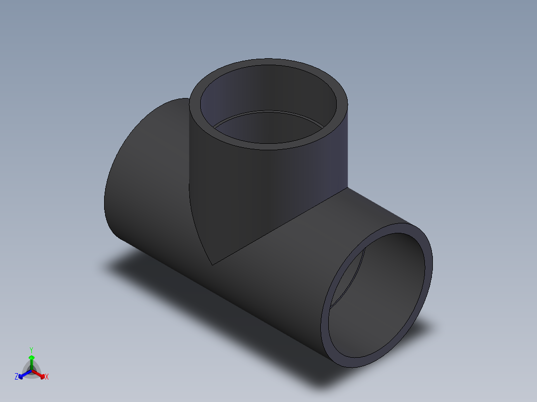 PVC公制管件-Tee (DIN 8063) Form TG正等轴测图
