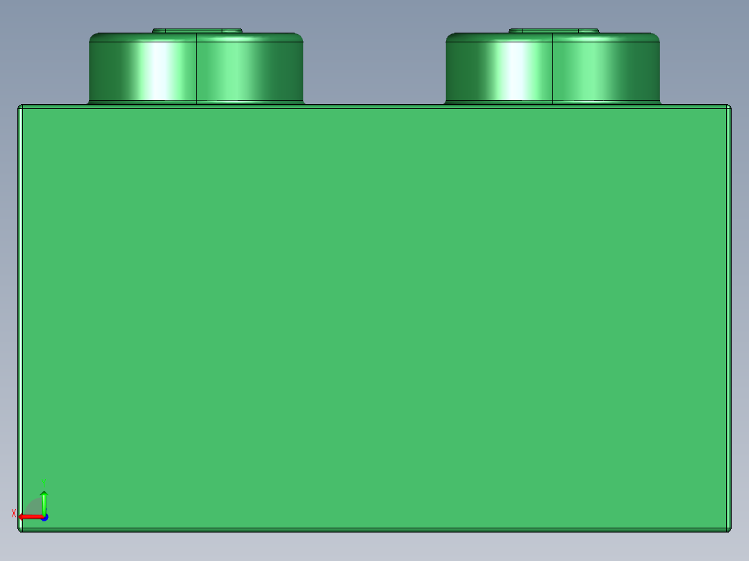 乐高套装 4421基本积木-41077736 - 3004 Dark Green Brick 1 x 2.STEP后视图