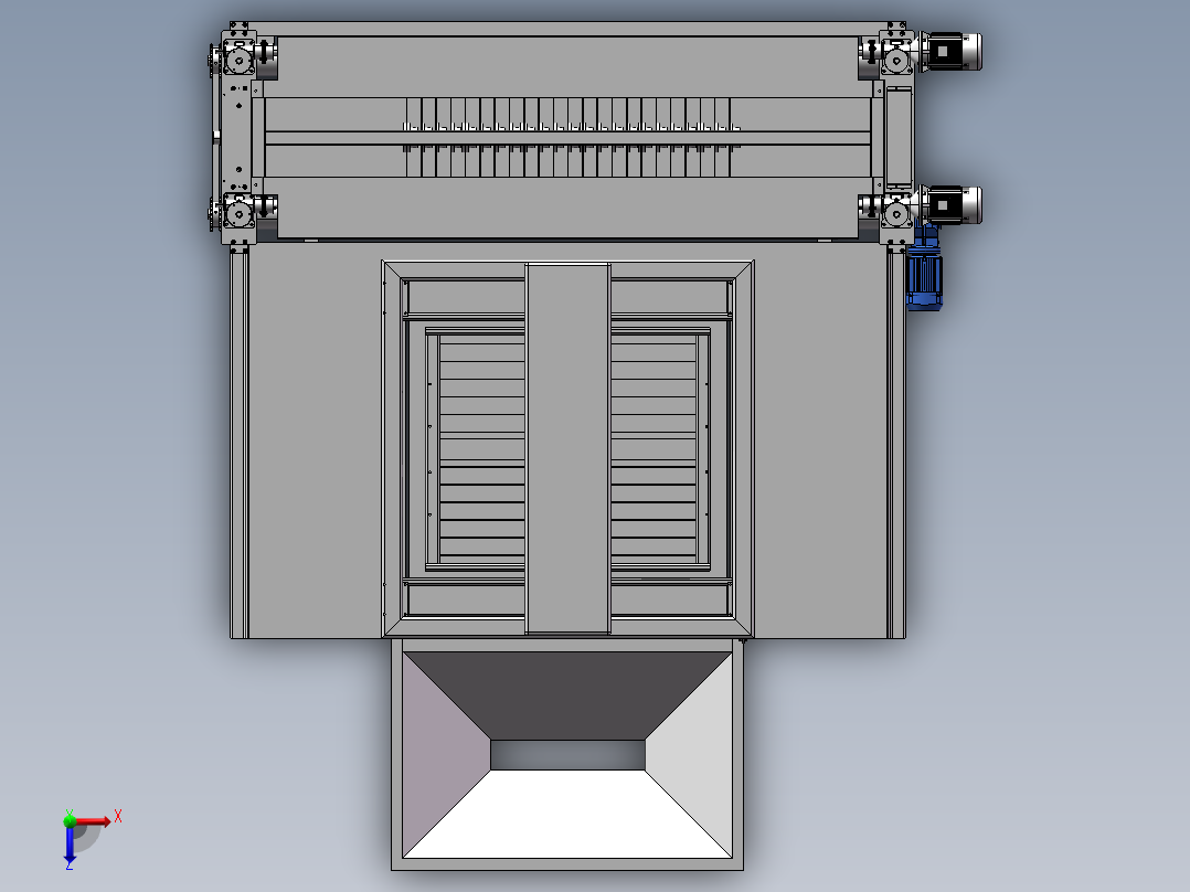 橡胶废料切块机sw23俯视图