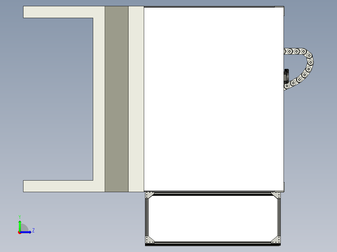 CNC门式铣床左视图