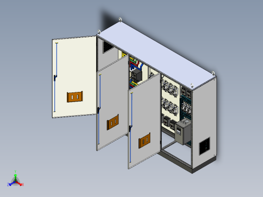 三柜组装双电源CDQ1S刀开关软启动plc控制柜 55892