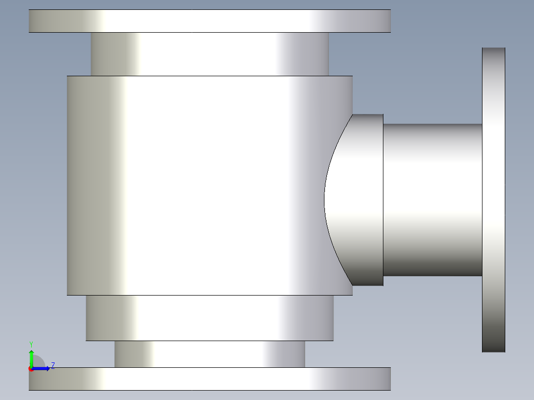 B3004532-水流连接器（T形接头）左视图
