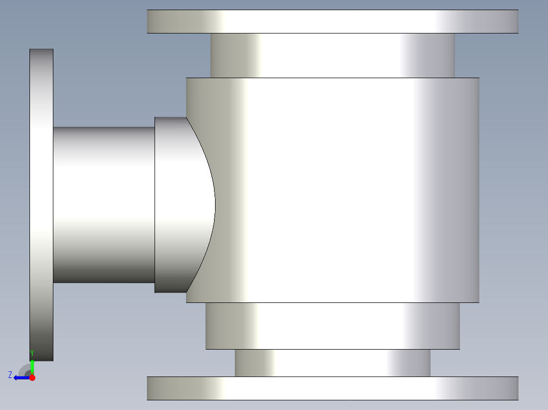 B3004532-水流连接器（T形接头）右视图