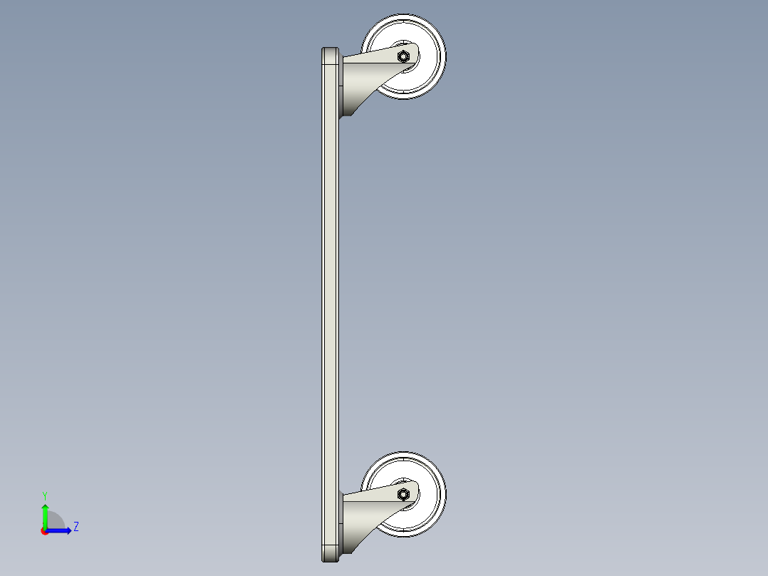 承重350公斤板的家具滚轮600x300，高度=145左视图