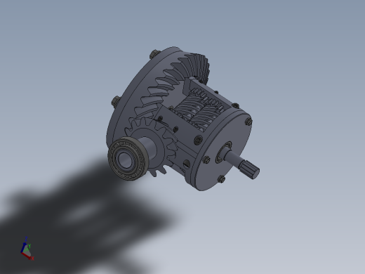 托森差速器设计三维二维，扭矩感应式限滑差速器设计