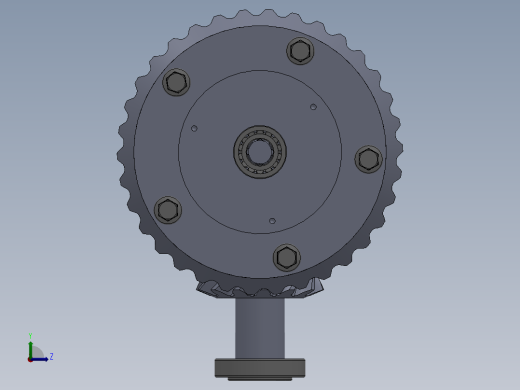 托森差速器设计三维二维，扭矩感应式限滑差速器设计左视缩略图
