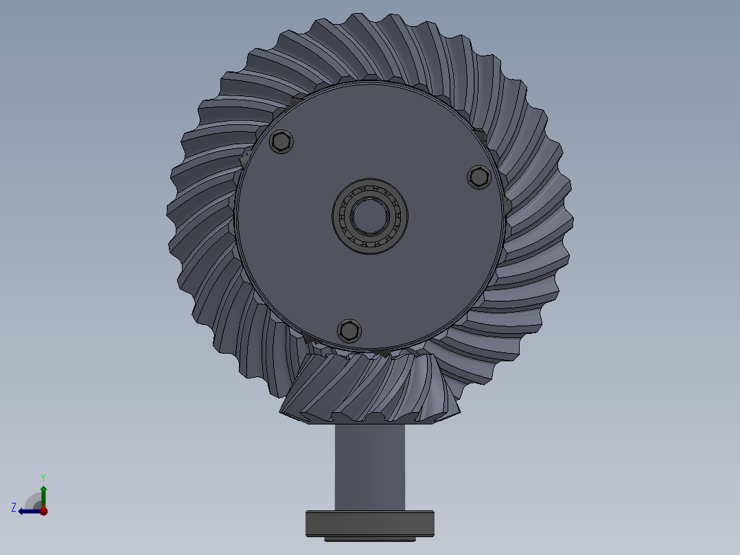 托森差速器设计三维二维，扭矩感应式限滑差速器设计右视图