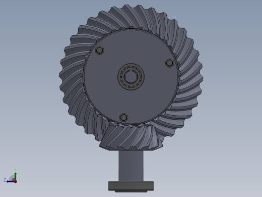 托森差速器设计三维二维，扭矩感应式限滑差速器设计右视缩略图