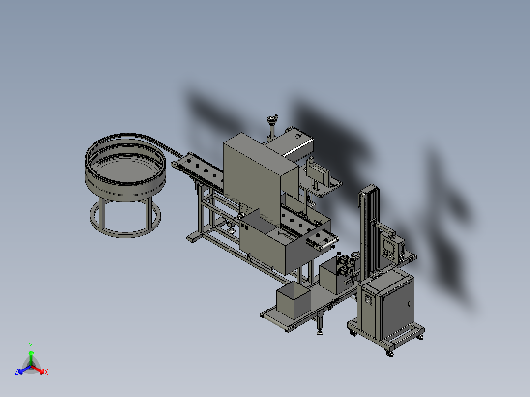 高效率打码输送线正等轴测图