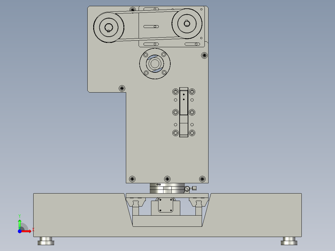 巧克力机三坐标运动装置前视图