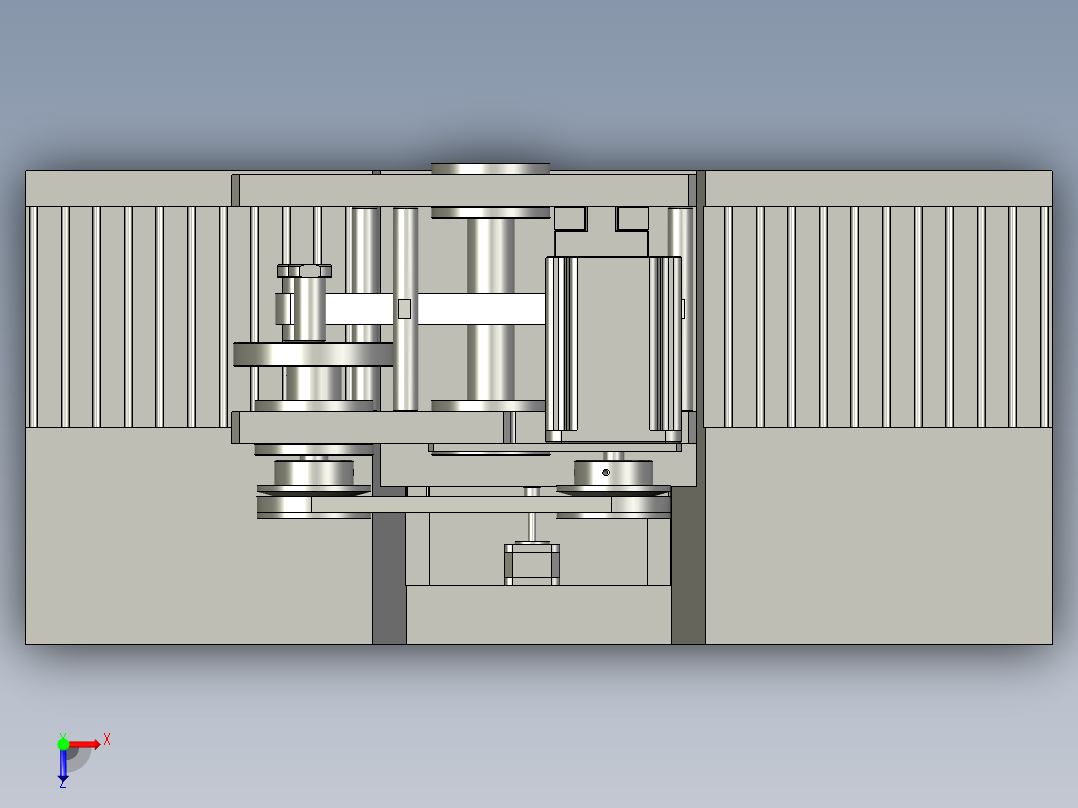 巧克力机三坐标运动装置俯视图