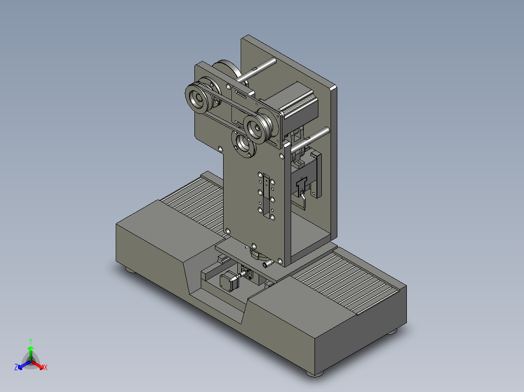 巧克力机三坐标运动装置正等轴测图