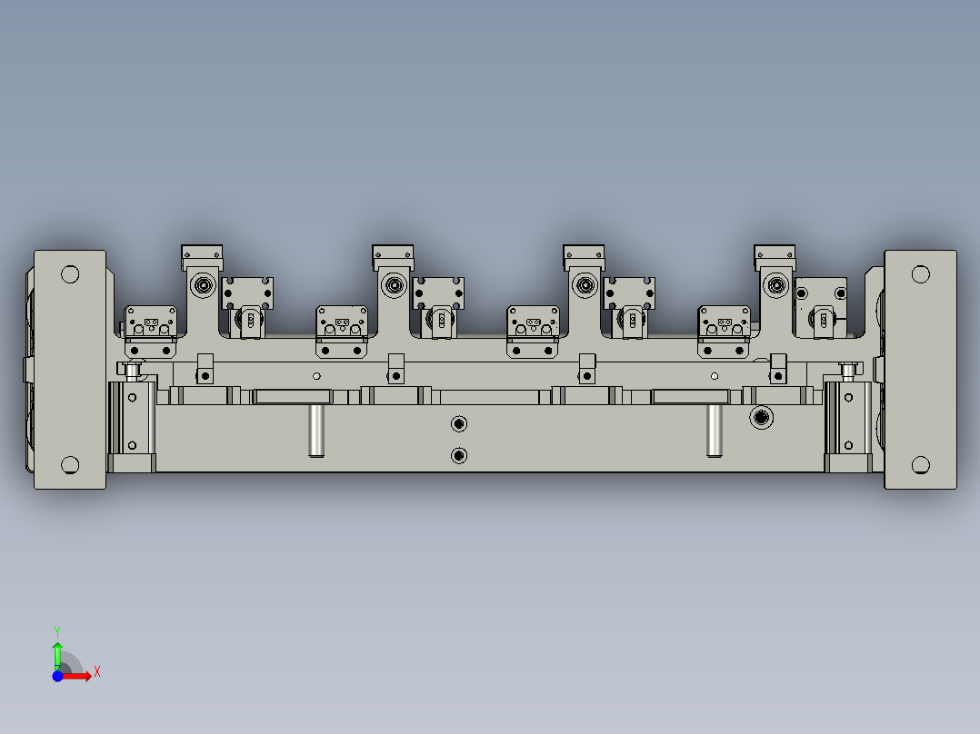 转子压紧机构前视图