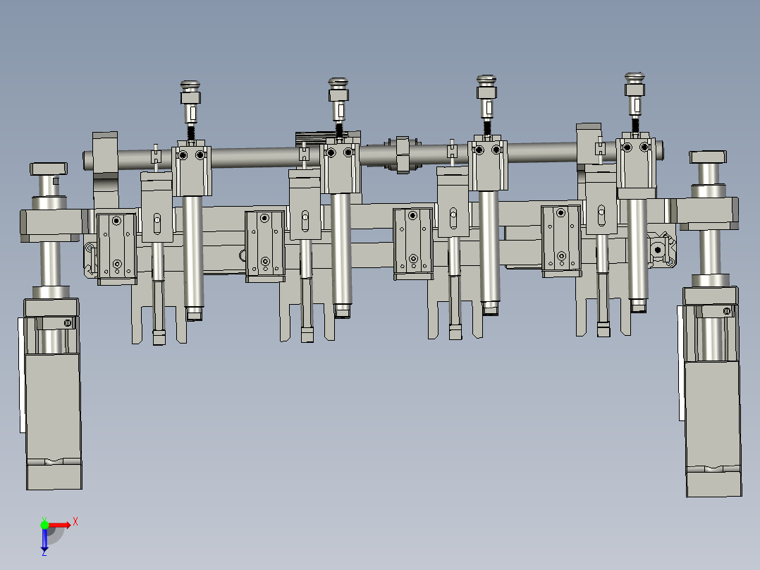 转子压紧机构俯视图