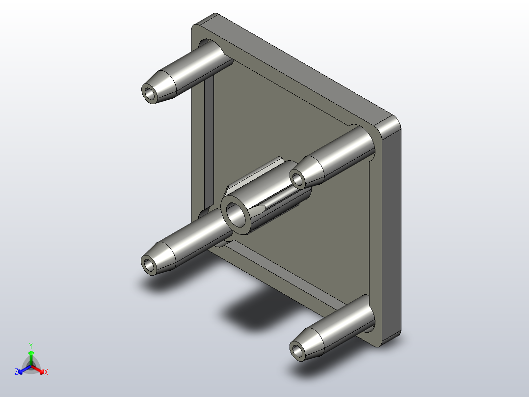 铝型材端盖HFC6-3030-B正等轴测图