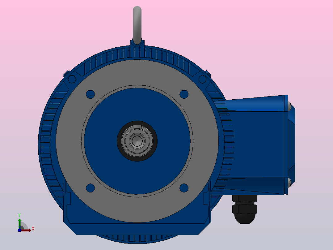 RF27法兰轴伸式安装斜齿轮减速机RF27-Y1.5-4P-90L-M1-0°-Φ160前视图
