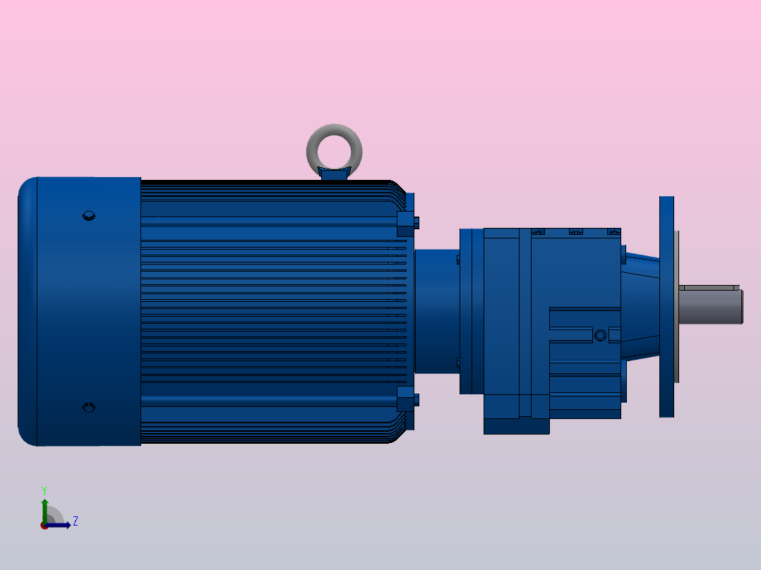 RF27法兰轴伸式安装斜齿轮减速机RF27-Y1.5-4P-90L-M1-0°-Φ160左视图