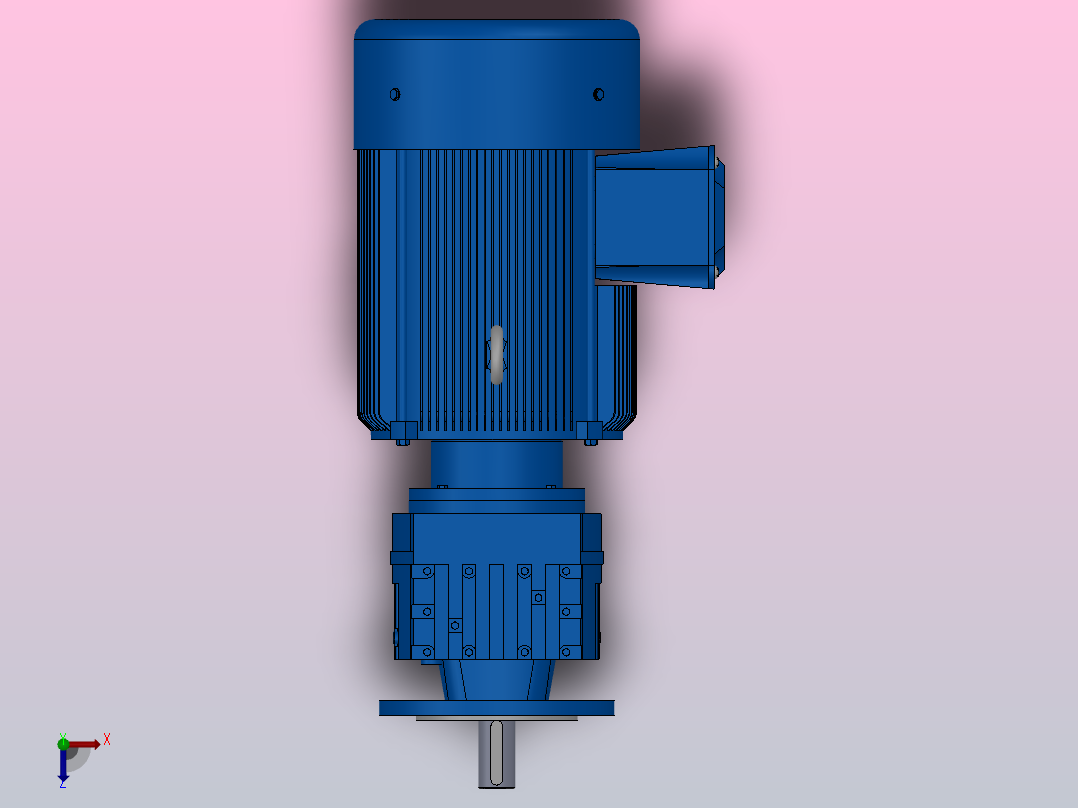 RF27法兰轴伸式安装斜齿轮减速机RF27-Y1.5-4P-90L-M1-0°-Φ160俯视图