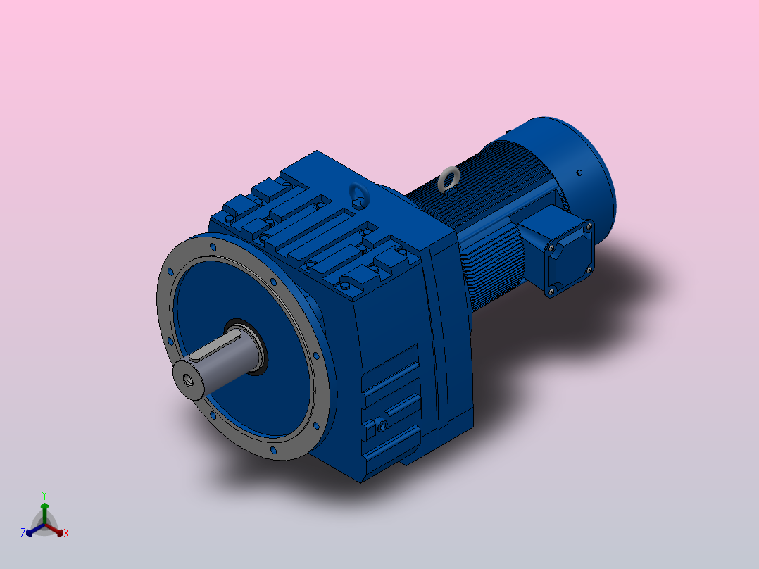RF167法兰轴伸式安装斜齿轮减速机RF167-Y22-4P-180L-M1-0°-Φ660主视图