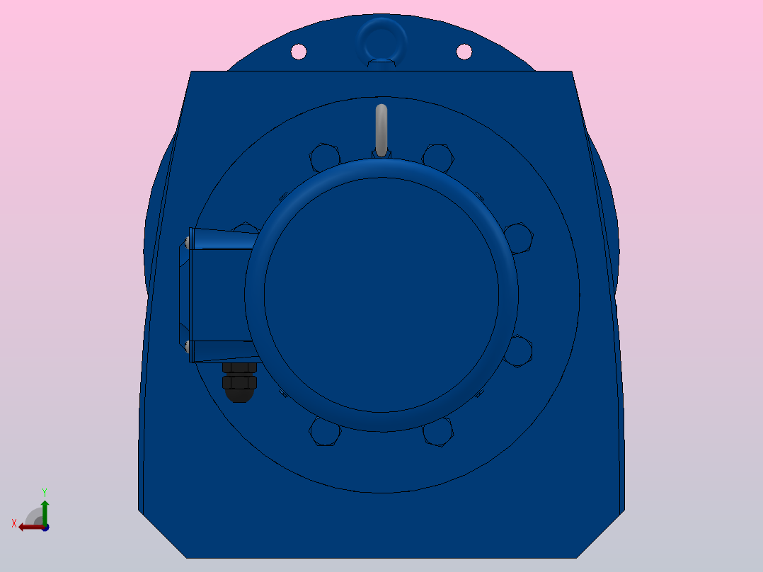 RF167法兰轴伸式安装斜齿轮减速机RF167-Y22-4P-180L-M1-0°-Φ660后视图