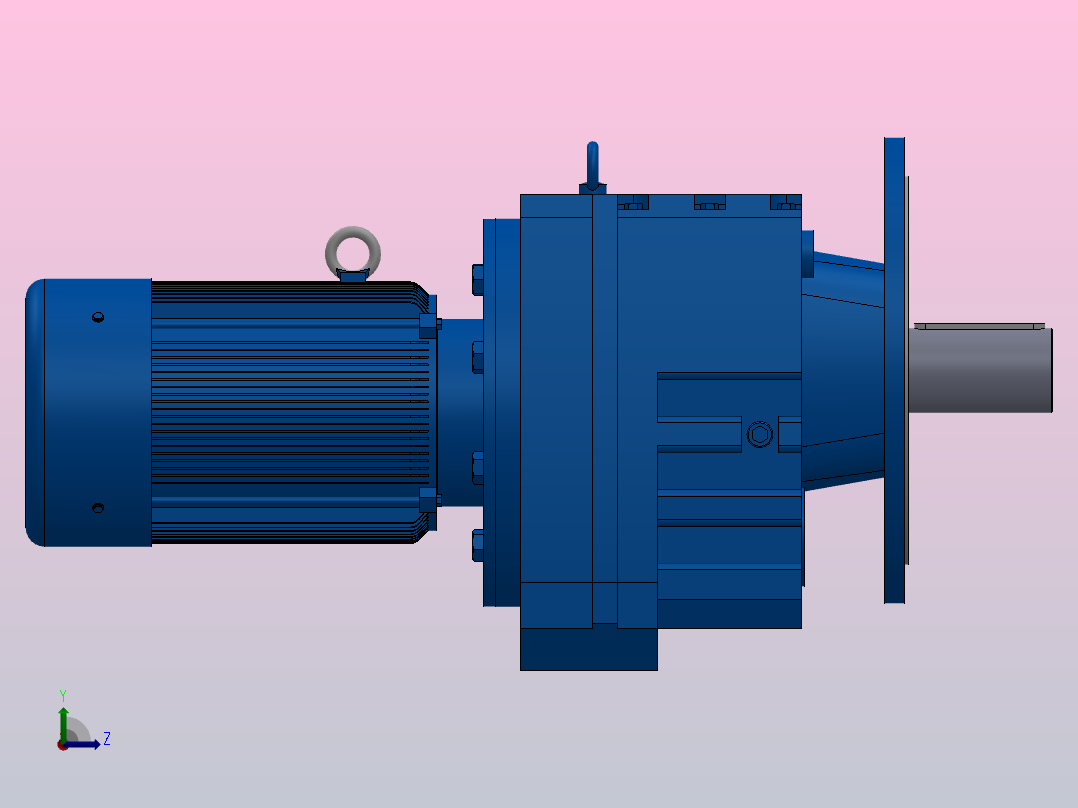 RF167法兰轴伸式安装斜齿轮减速机RF167-Y22-4P-180L-M1-0°-Φ660左视图
