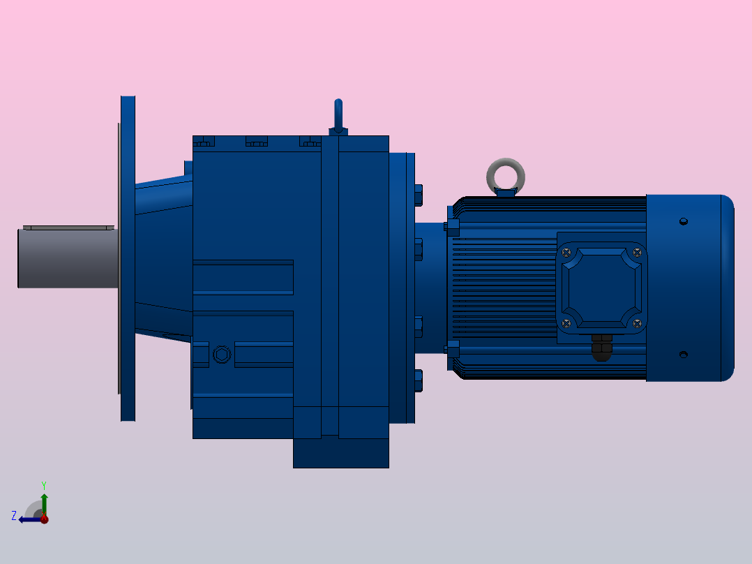 RF167法兰轴伸式安装斜齿轮减速机RF167-Y22-4P-180L-M1-0°-Φ660右视图