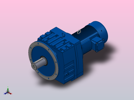 RF167法兰轴伸式安装斜齿轮减速机RF167-Y22-4P-180L-M1-0°-Φ660正等轴测缩略图