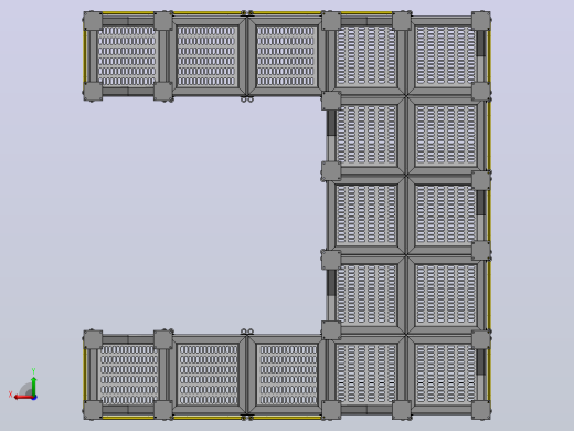 工业模块化钢结构平台3D图纸 Solidworks设计后视缩略图