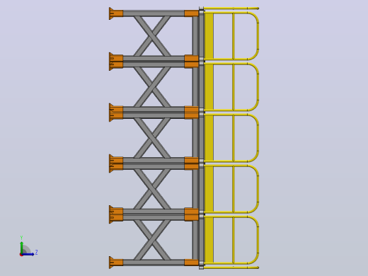 工业模块化钢结构平台3D图纸 Solidworks设计左视缩略图