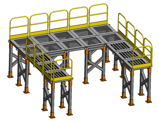工业模块化钢结构平台3D图纸 Solidworks设计缩略图