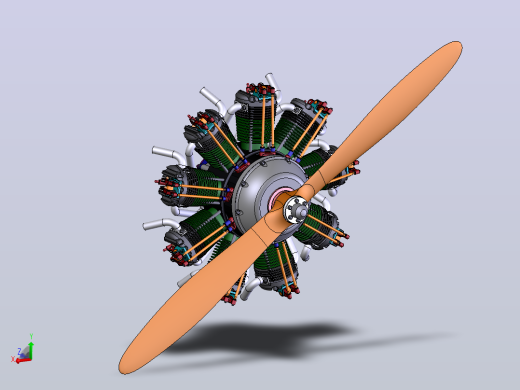 航空活塞发动机（九缸） 3D模型