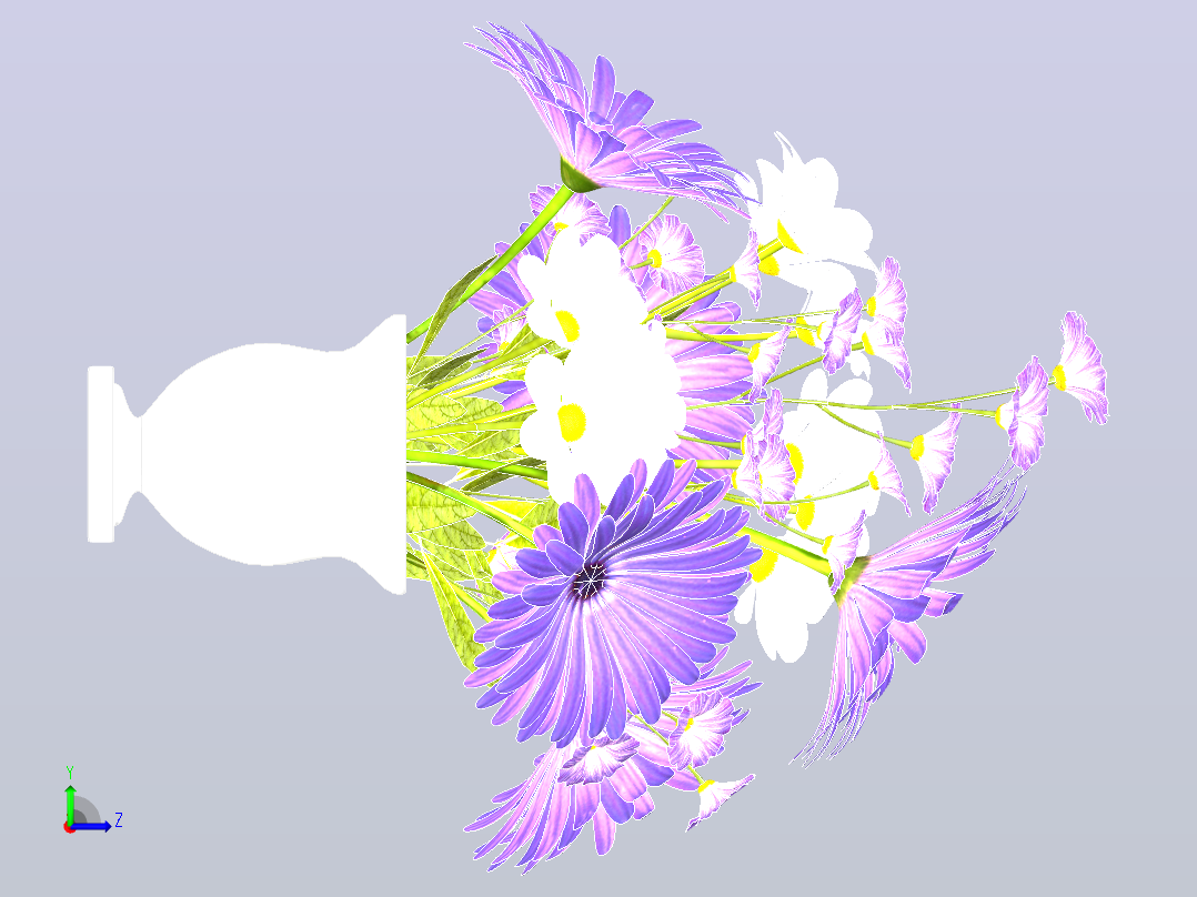 餐桌的插花左视图
