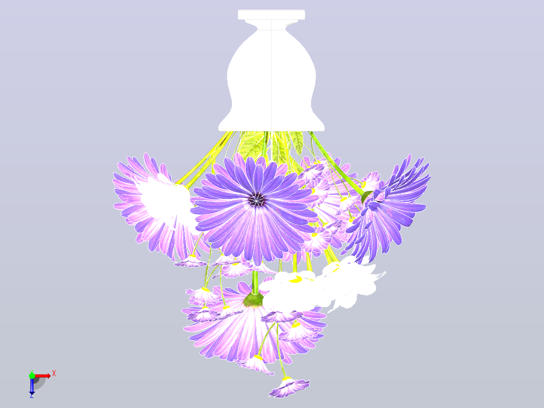 餐桌的插花俯视图
