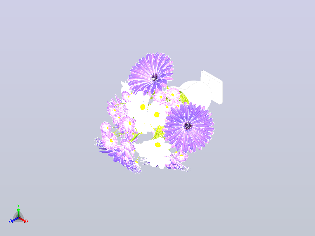 餐桌的插花正等轴测图