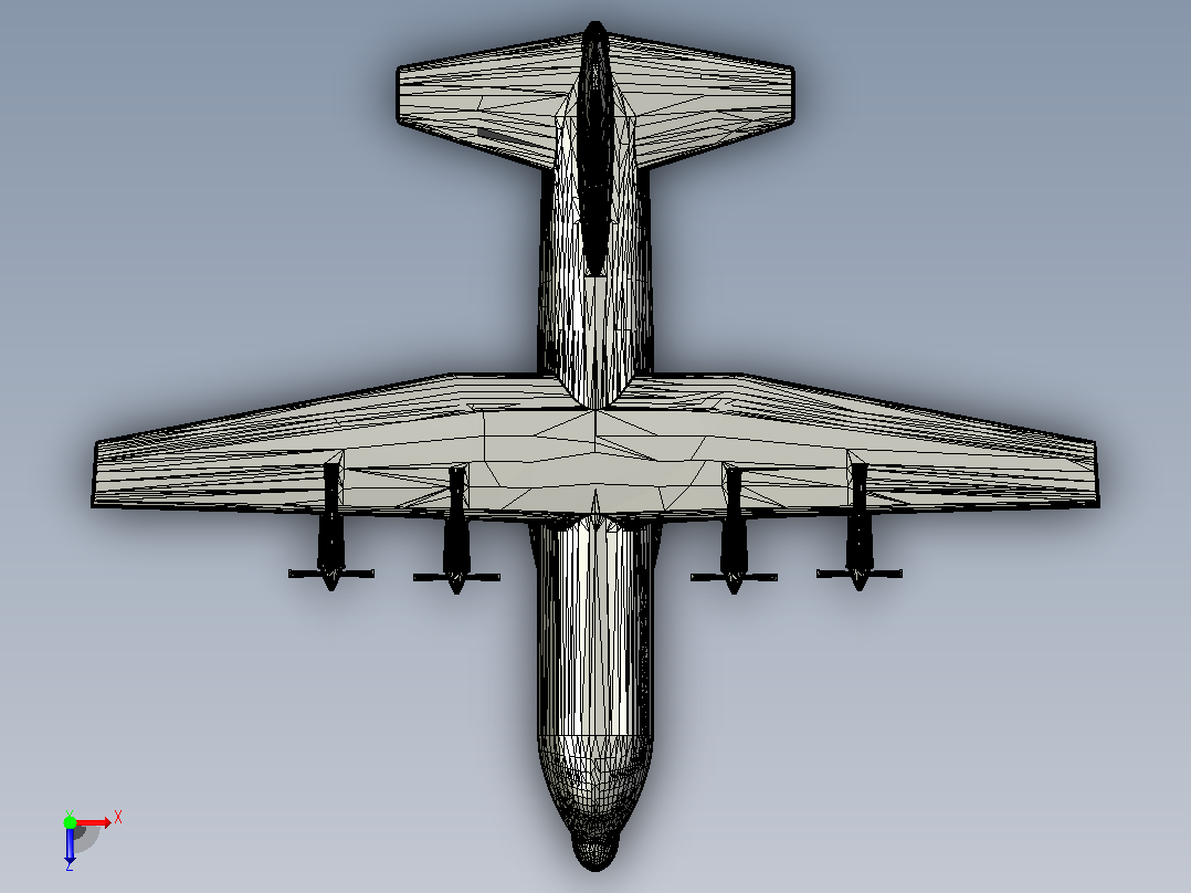 lockheed-c-130-hercules飞机俯视图
