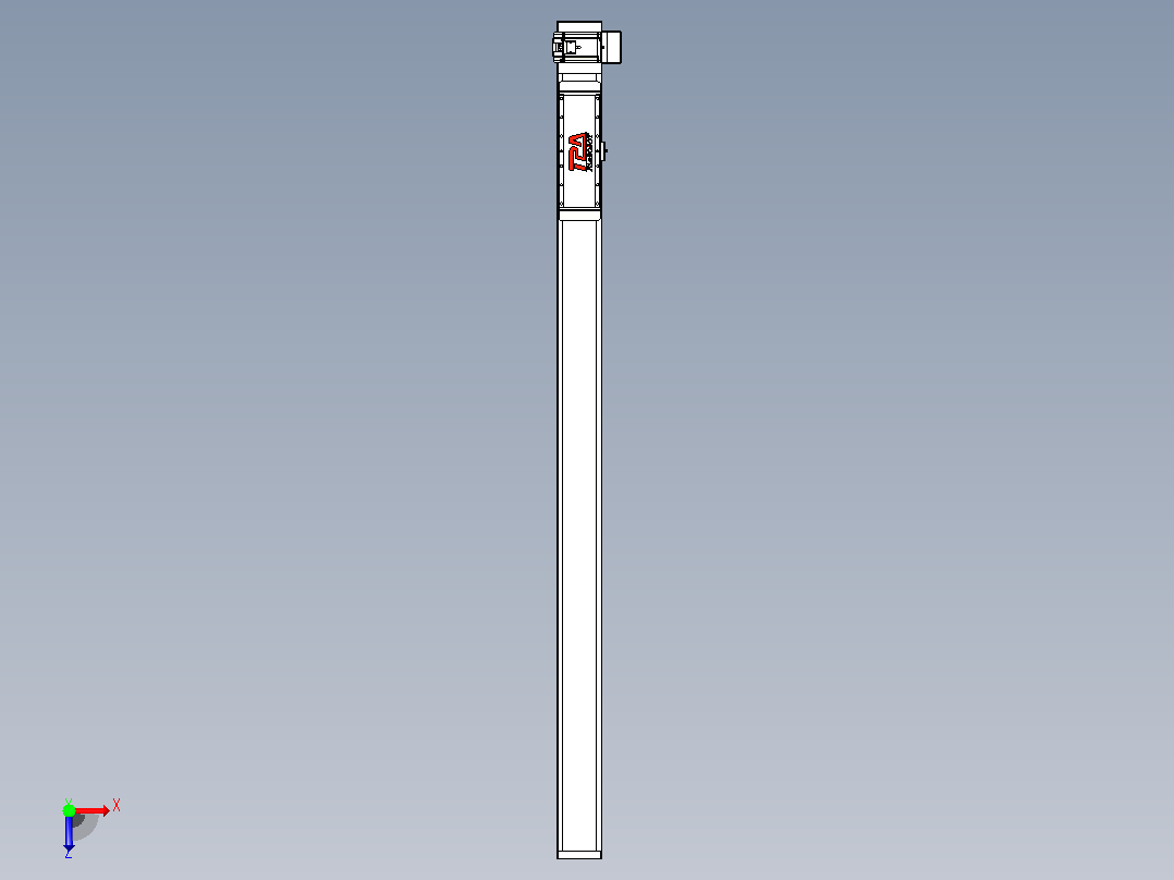 伺服电机集成皮带传动直线执行器TPA-OCB-120-224-L1550-LU-P75-N3俯视图