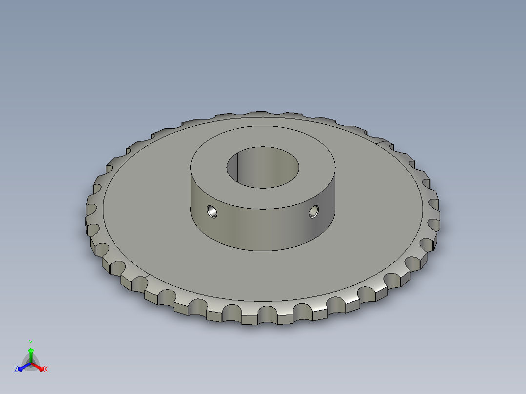 JI 1873-31T-R25-C1机加工被动轮正等轴测图