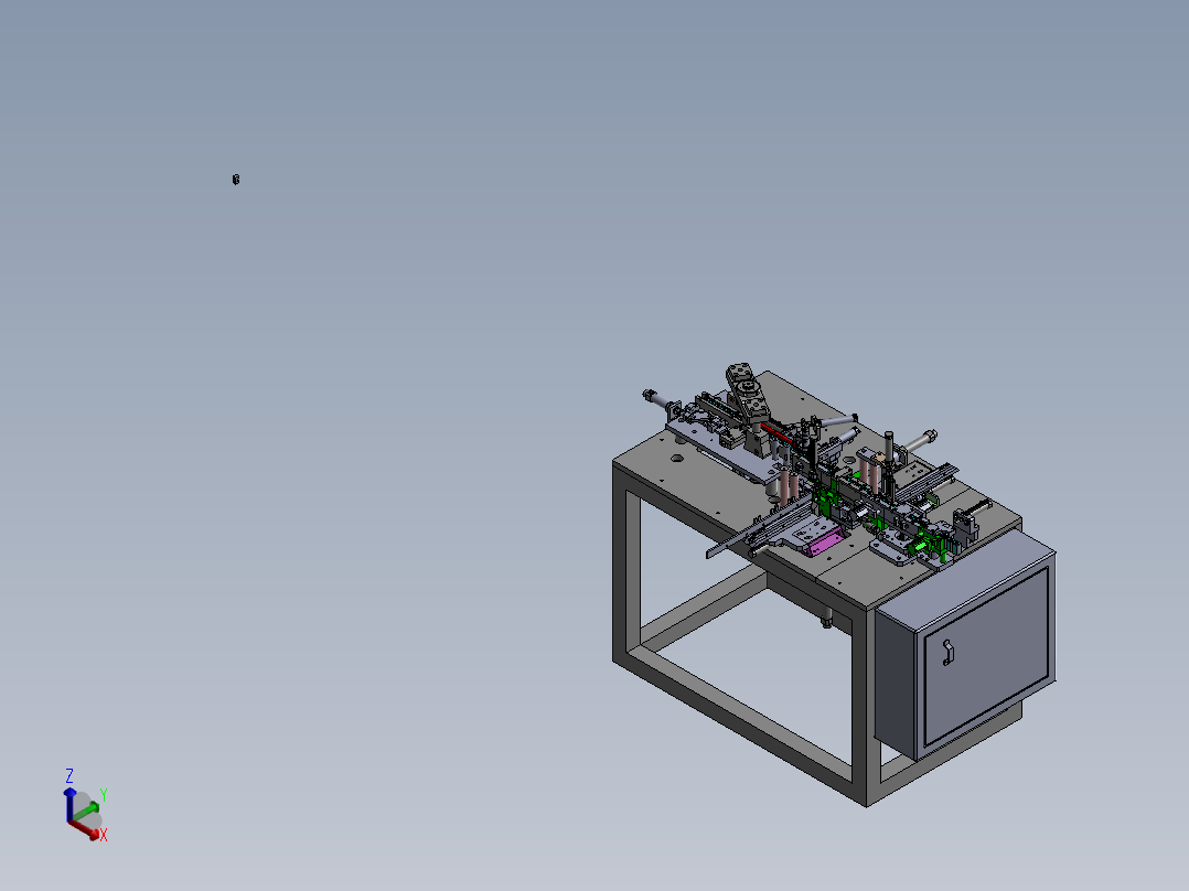 发电机小马达线圈组装充磁入磁机正等轴测图