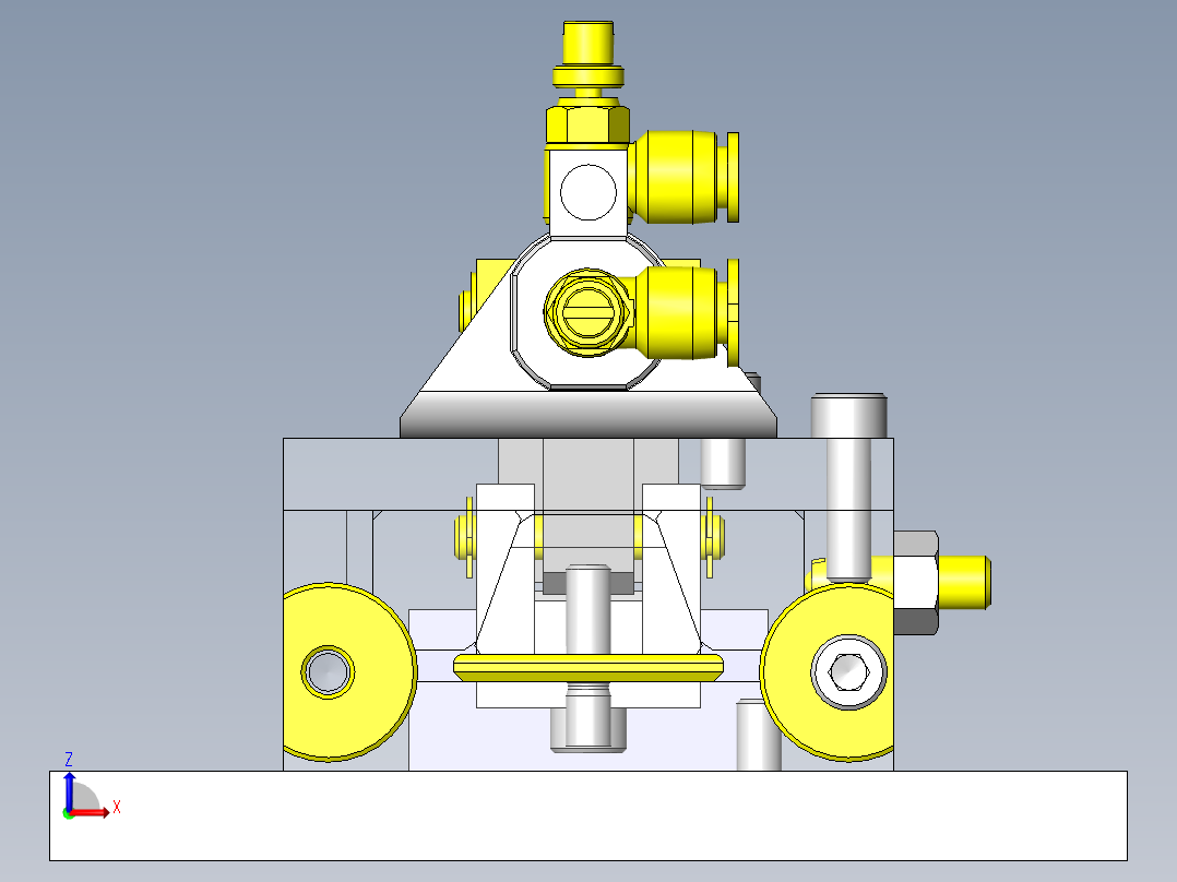 工件挤出装置前视图
