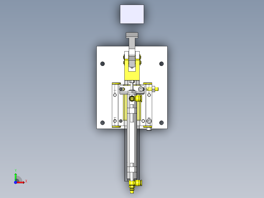 工件挤出装置俯视图