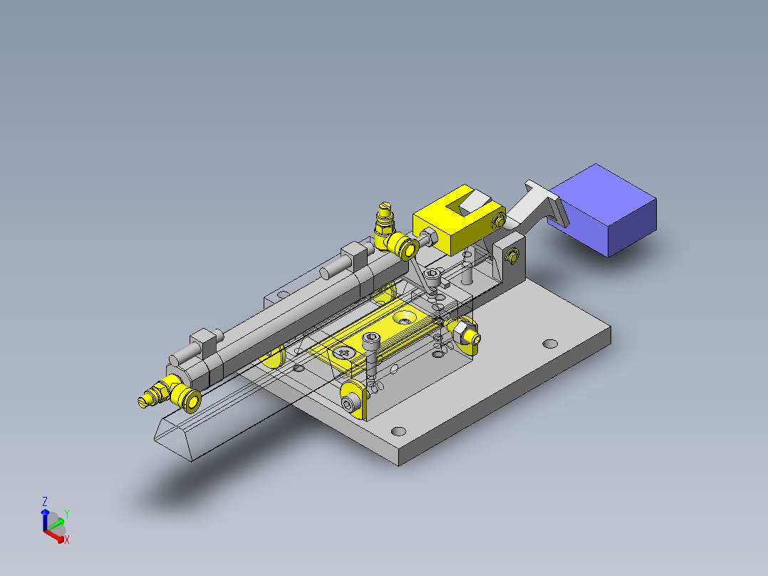 工件挤出装置正等轴测图