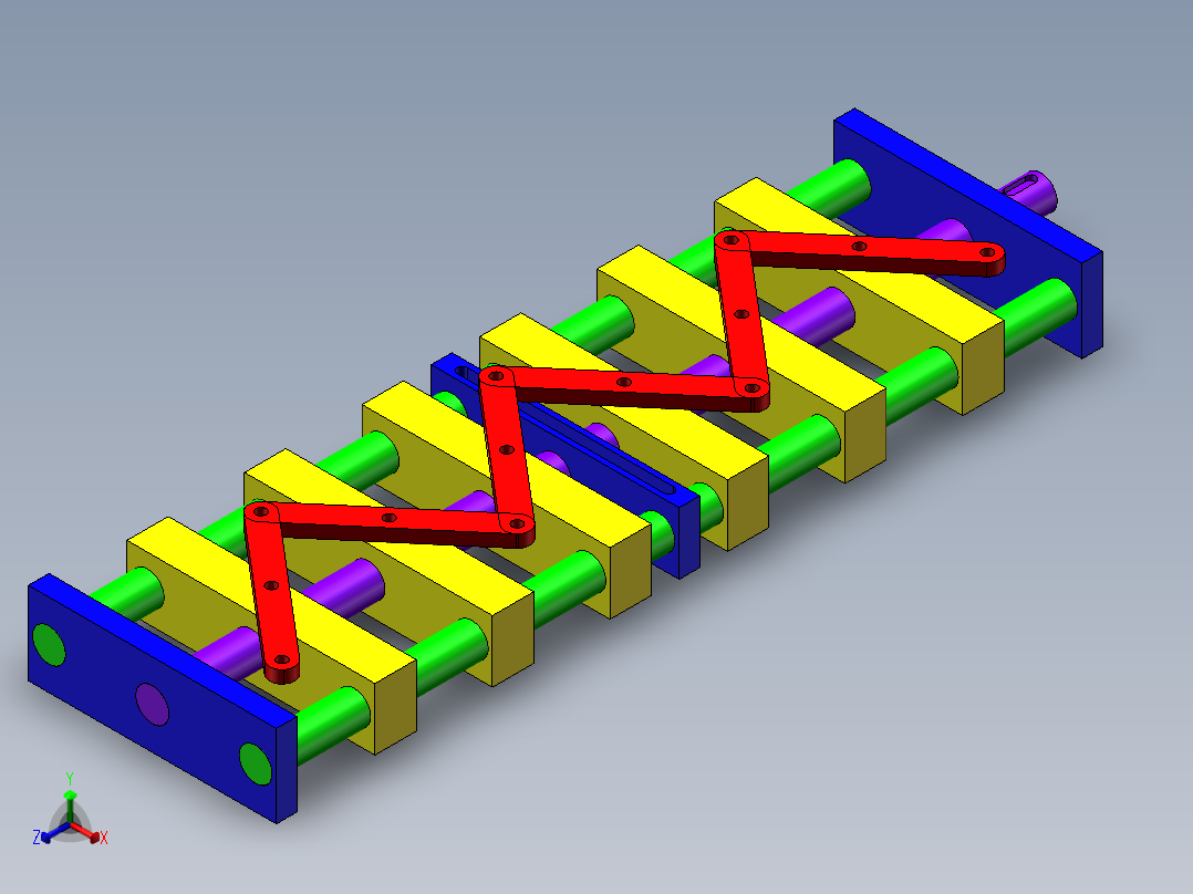 等间距调节机构sw17可编辑正等轴测图