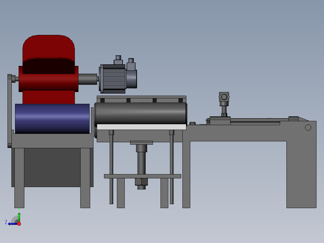 滚筒与滚筒轴装配(sw+cad+说明书)右视图