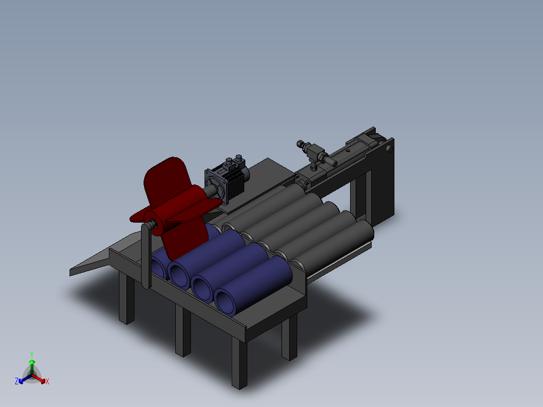 滚筒与滚筒轴装配(sw+cad+说明书)正等轴测图